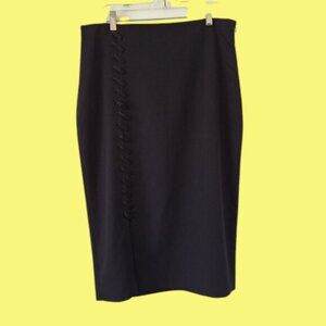 💚 Worthington Black Lace Up Pencil Skirt Sz 14